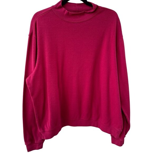 Scandia Woods Vintage Mens Long-Sleeve Mock Neck Shirts Set Of 2 Beige & Red XLG - Picture 2 of 9